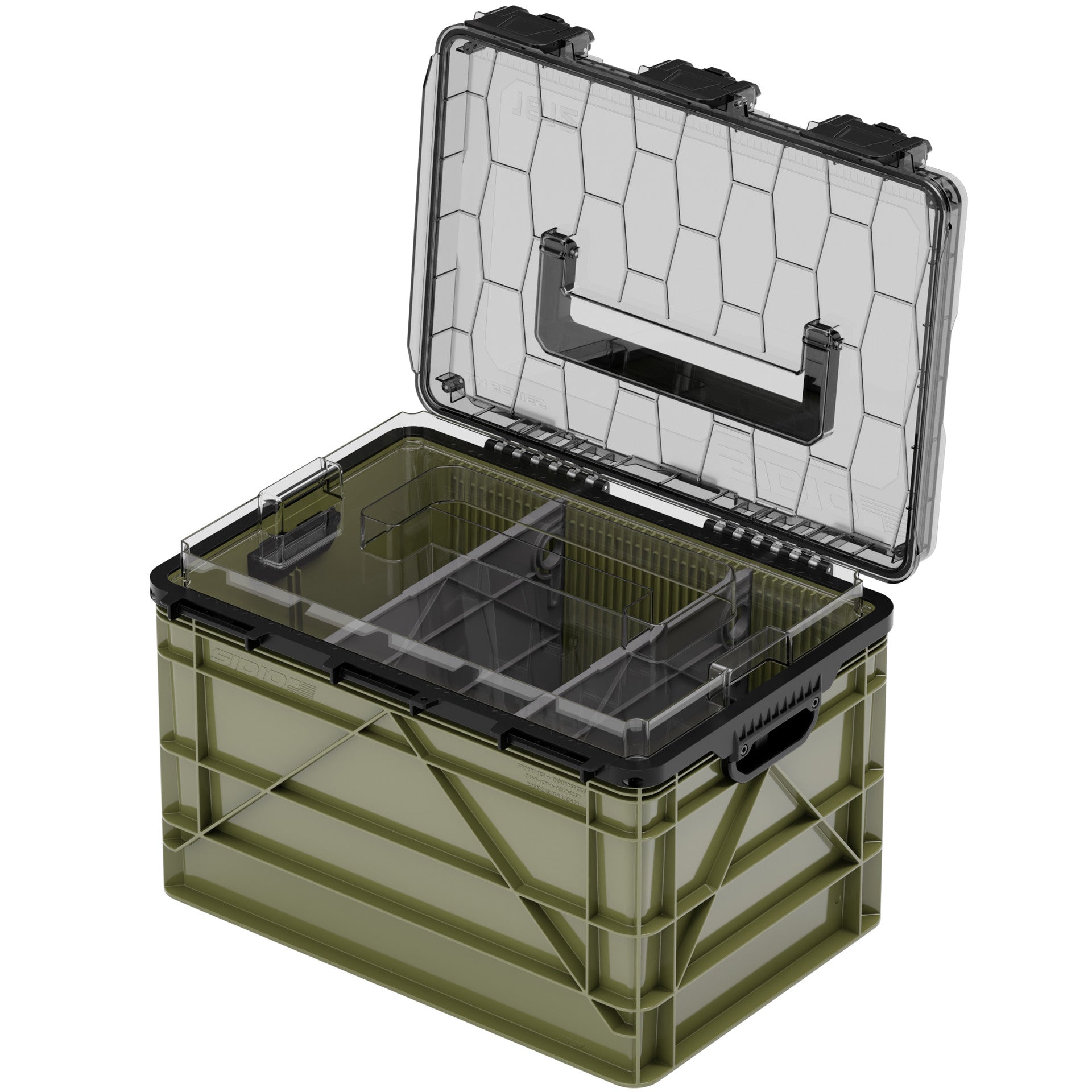 LK 1812 Green with drop-in top tray installed
